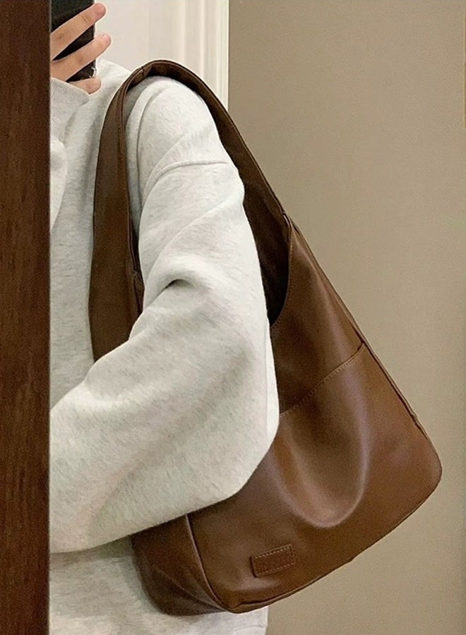 DUNISO Women's  Large Tote Bag, Premium PU Leather Magnetic Closure Shoulder Purse with Zipper Pocket, Minimalist Versatile Handbag，Bucket Bag for Office，Travel，School - Image 5