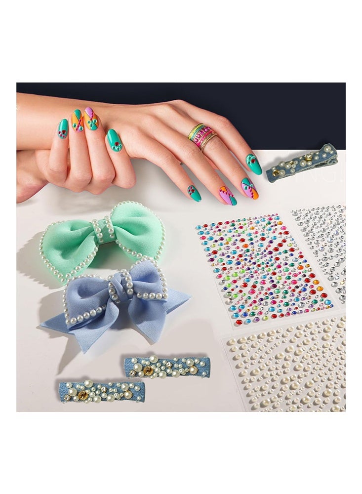 Coco Shimmering Face & Hair Gems Set -1059 Pieces Stones Face Self-Adhesive, Glitter Stones Silver,Colored Gemstones, Pearls,Water droplet shape Diamonds,Rhinestones Self-Adhesive for Face Eyes Body Nails for Festival Carnival Make Up - Image 5