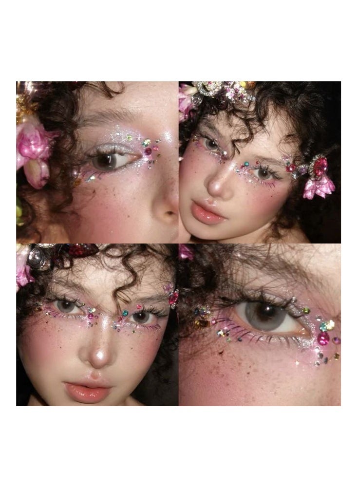 Coco Shimmering Face & Hair Gems Set -1059 Pieces Stones Face Self-Adhesive, Glitter Stones Silver,Colored Gemstones, Pearls,Water droplet shape Diamonds,Rhinestones Self-Adhesive for Face Eyes Body Nails for Festival Carnival Make Up - Image 2