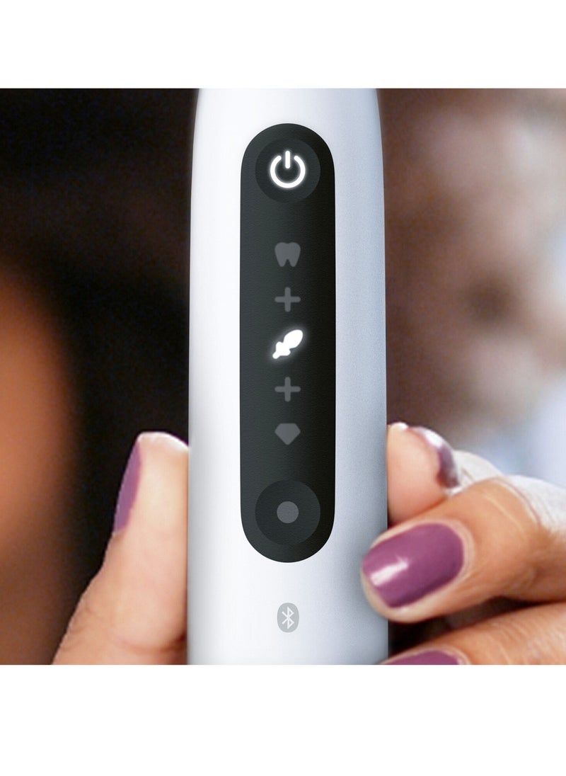 Oral-B - Oral B iO5 Series 5N Electric Rechargeable Toothbrush, Built with AI, Optimal Pressure Control, LED Interface, Bluetooth Connectivity, 5 Personalized Brush Modes – White - Image 1
