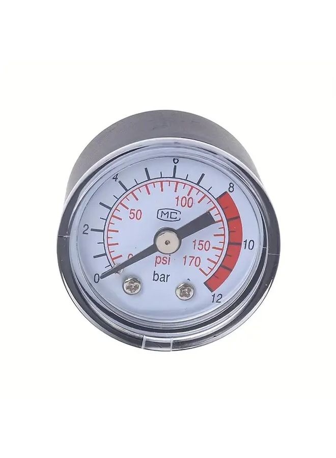 Air Compressor Pneumatic Hydraulic Fluid Pressure Gauge 0-12Bar 0-170PSI Black Easy Read Dial No Power Required Durable Construction For Automotive Industrial Workshop Use Compact Design Reliable Performance Bar Gauge Maintenance Professionals - Image 2