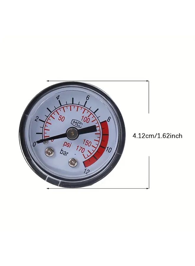 Air Compressor Pneumatic Hydraulic Fluid Pressure Gauge 0-12Bar 0-170PSI Black Easy Read Dial No Power Required Durable Construction For Automotive Industrial Workshop Use Compact Design Reliable Performance Bar Gauge Maintenance Professionals - Image 3