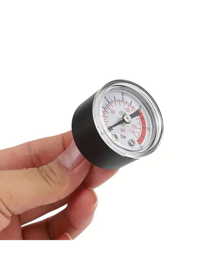 Air Compressor Pneumatic Hydraulic Fluid Pressure Gauge 0-12Bar 0-170PSI Black Easy Read Dial No Power Required Durable Construction For Automotive Industrial Workshop Use Compact Design Reliable Performance Bar Gauge Maintenance Professionals - Image 4