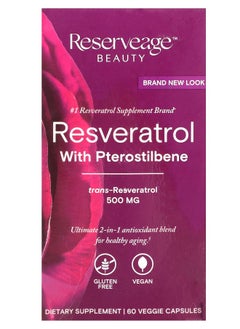Reserveage Resveratrol with Pterostilbene  500 mg 60 Veggie Capsules 