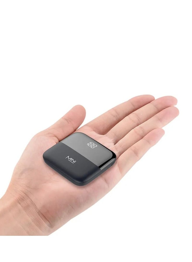 ساندوكي Sandokey trending ABS باور بانك صغير 10000 مللي أمبير شاحن USB مزدوج متنقل باور بانك رفيع للغاية للجوال مع منفذين USB (أبيض) - Image 2
