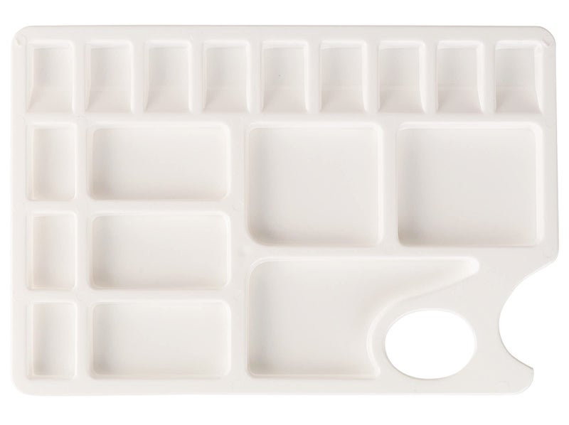 Worison 18 Wells Plastic Painting Palette with Thumb Hole for Better Grip - Image 1