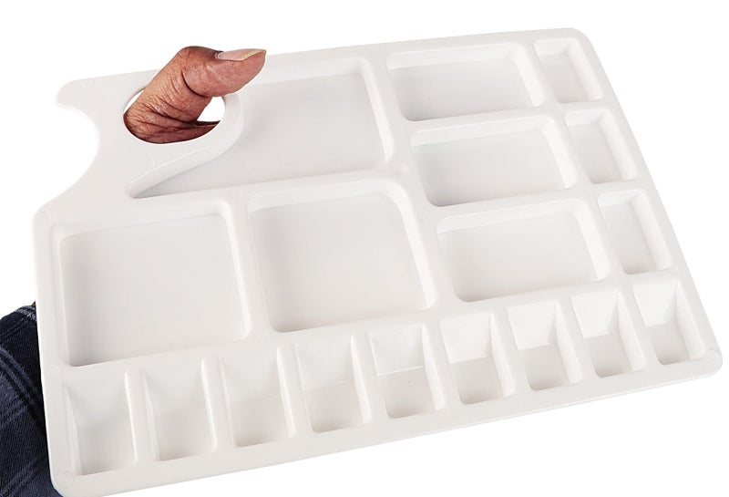 Worison 18 Wells Plastic Painting Palette with Thumb Hole for Better Grip - Image 3