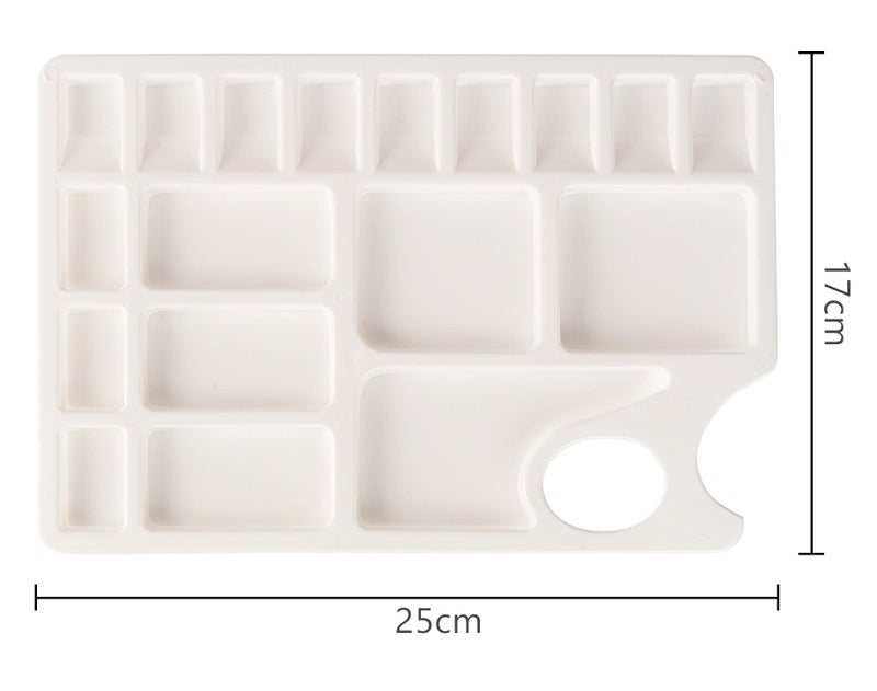 Worison 18 Wells Plastic Painting Palette with Thumb Hole for Better Grip - Image 2