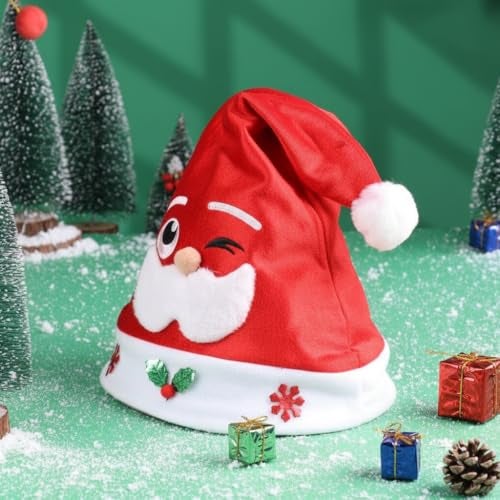Floweraura Premium Set of 6 Christmas Unisex Santa Claus Caps For Christmas Parties, Gift, Home Celebrations, Birthday Party Props, Secret Santa Gift, Gift For Kids - Image 5