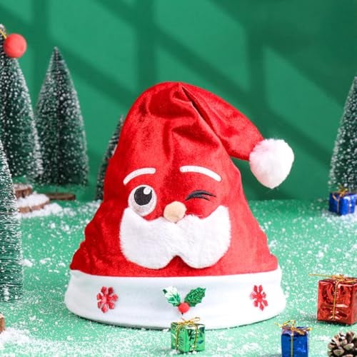 Floweraura Premium Set of 6 Christmas Unisex Santa Claus Caps For Christmas Parties, Gift, Home Celebrations, Birthday Party Props, Secret Santa Gift, Gift For Kids - Image 3