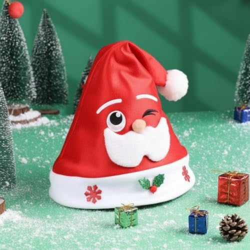 Floweraura Premium Set of 6 Christmas Unisex Santa Claus Caps For Christmas Parties, Gift, Home Celebrations, Birthday Party Props, Secret Santa Gift, Gift For Kids - Image 4