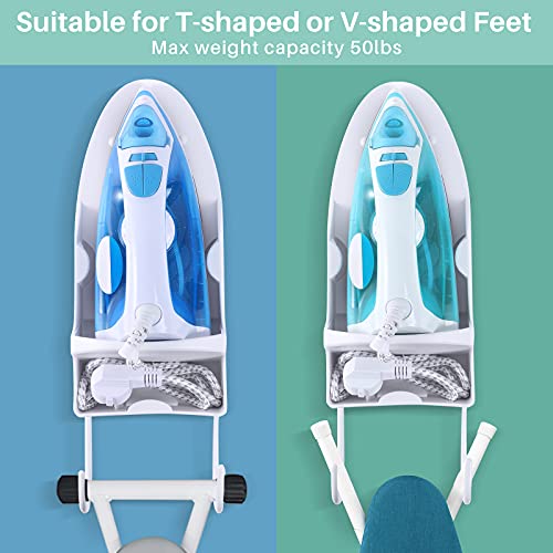 DOUBLE 2 C Ironing Board Hanger Wall Mount, Iron Hanger with Ironing Board Rack, Heat Resistant Iron Holder Wall Mount for Max 5 Inch Width (White) - Image 5