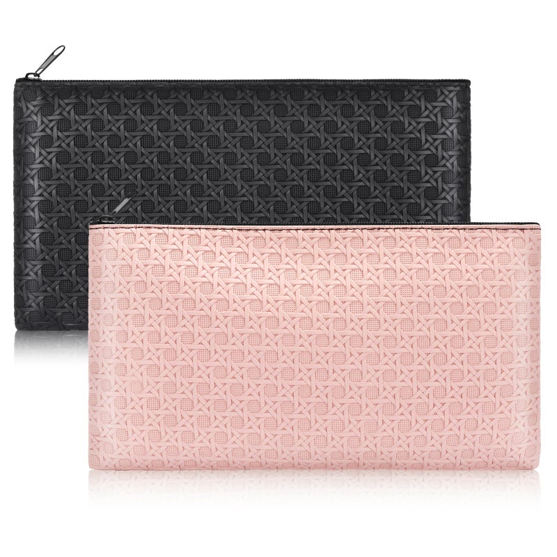 Wteehn 2pack Money Bag, Cash Zipper Pouch, Bank Bags, Cash Wallet, Cosmetic Receipts Coins Small Tools Organizing Storage Bag - Image 1