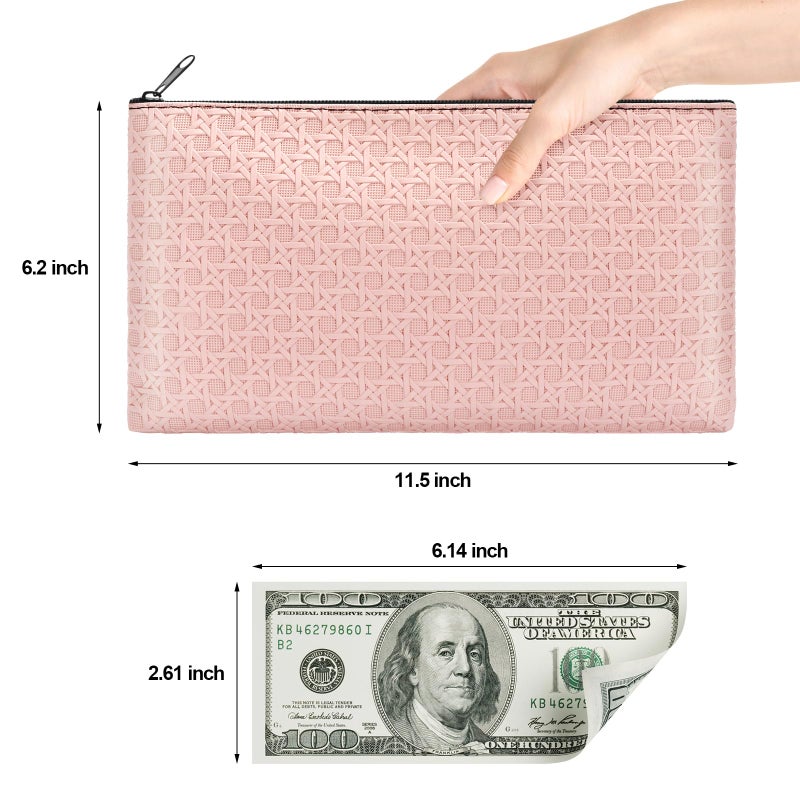 Wteehn 2pack Money Bag, Cash Zipper Pouch, Bank Bags, Cash Wallet, Cosmetic Receipts Coins Small Tools Organizing Storage Bag - Image 2