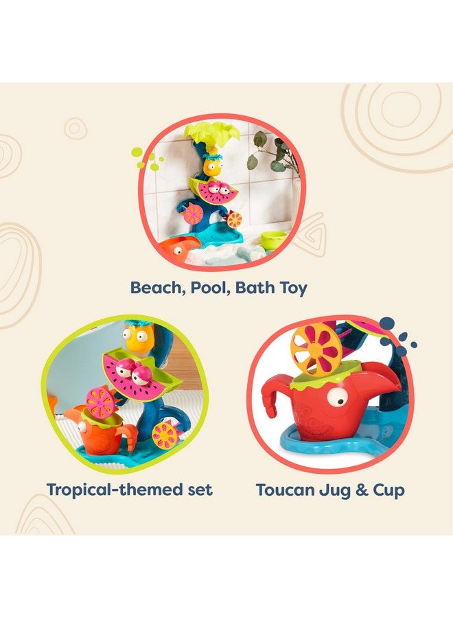 B. toys- Tropical Waterfall- Water Wheel Toy - Water & Sand Play Set - Water Wheel for Toddlers - Kids - Beach, Pool, Bath Toys - 18 Months +, Multicoloured - Image 5