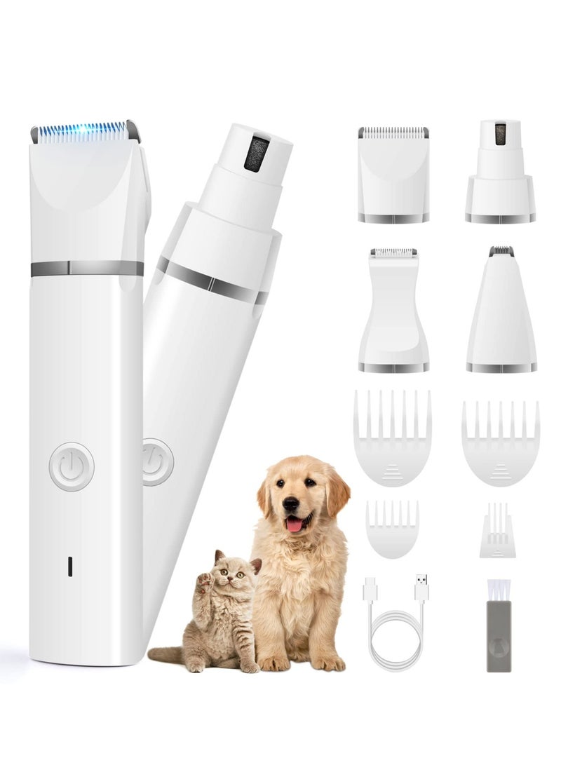 SYOSI Dog Clippers Grooming Kit Dog Hair Clipper-Low Noise Dog Paw Trimmer- Rechargeable Pet Cat Grooming Kit-Cordless Quiet Pet Nail Grinder Dog Shaver Trimmer for Dogs, Cats and Other Pets - Image 1