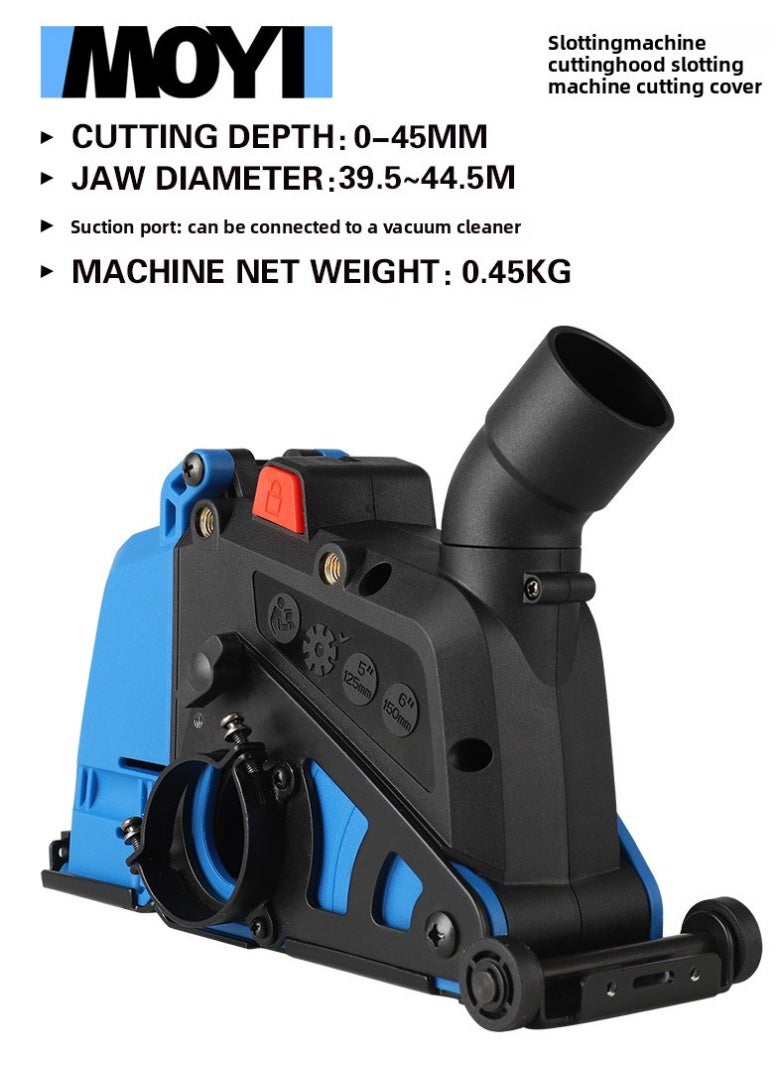 MOYI Angle Grinder Dust Shroud 0–45mm Adjustable Cutting Depth, Vacuum Suction Port, No Dead Corner Cutting, Blade Correction Block | Dust Extraction Cover for Clean and Dust-Free Work - Image 3