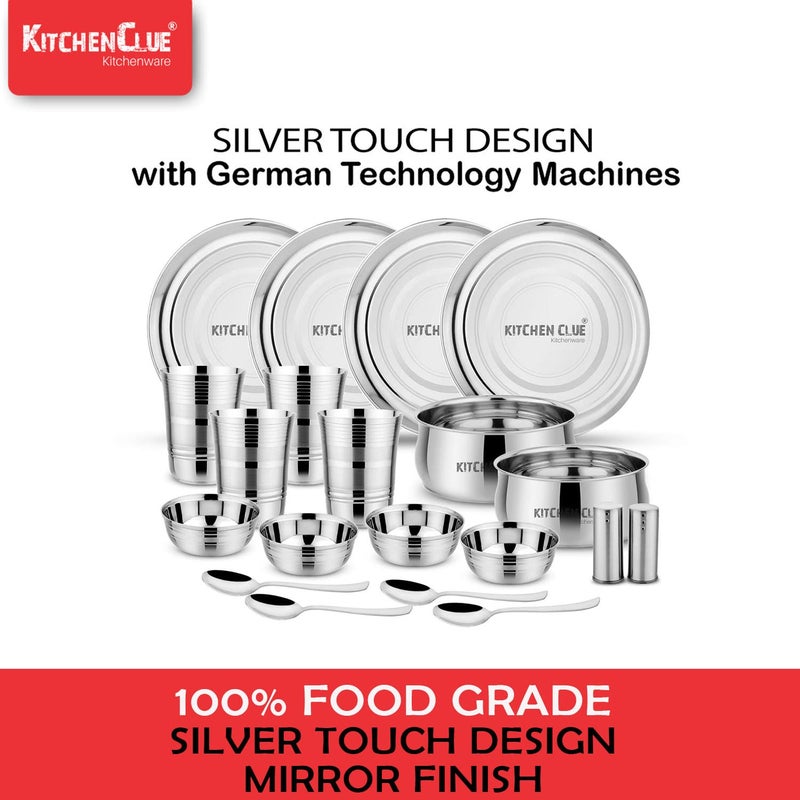 KITCHEN CLUE Steel Dinner Set 20 Pcs, Premium Grade Stainless Steel Dinner Set for Kitchen, Superior & Excluisve Range of Dinnerware Combo Set - Kitchen Set for Home Kitchen Items - Image 5