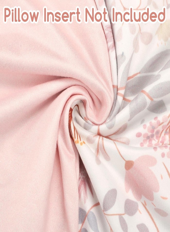 WINGHENLEE Nursing Pillow Cover 2 Pack, Breastfeeding Pillow Cover for Baby Girls Boys, Soft Stretchy Nursing Pillowcase for Infant Newborn, Removable Slipcover for Nursing Pillows, Pink Floral (Only Cover) - Image 2