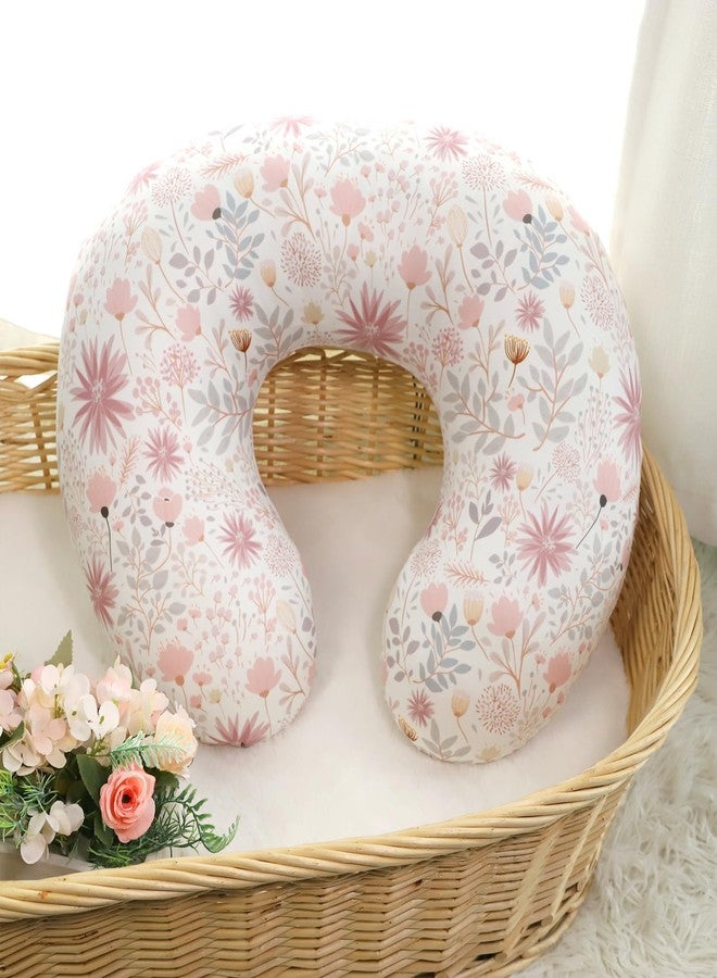 WINGHENLEE Nursing Pillow Cover 2 Pack, Breastfeeding Pillow Cover for Baby Girls Boys, Soft Stretchy Nursing Pillowcase for Infant Newborn, Removable Slipcover for Nursing Pillows, Pink Floral (Only Cover) - Image 5