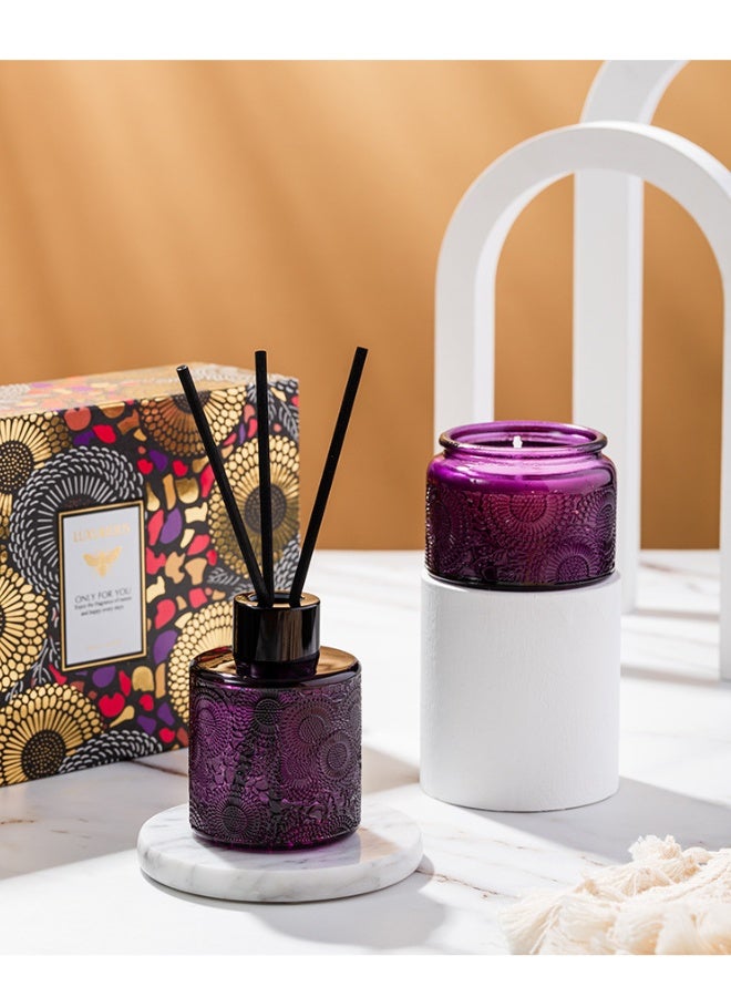 Premium Starry Sky Embossed Cup Candle Fragrance Gift Set,Aromatherapy, Romantic Atmosphere for Christmas, Valentine’s Day, Birthdays, Mother’s Day, or Housewarming Gifts,Lavender Aromatherapy, Woody Floral Scent - Image 2