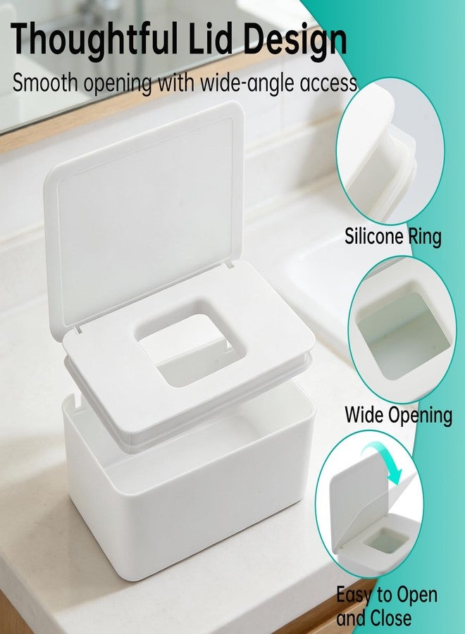 Piszvbej 2 Pack Wipes Dispenser Compatible with Cottonelle Refill Pack, Flushable Wet Wipes Container, Wipe Holder with Lid to Keep Wipes Fresh, Refillable Wipe Case, Dust-Proof & Non-Slip - Image 3