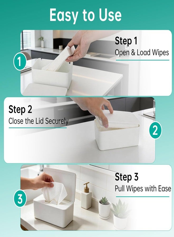 Piszvbej 2 Pack Wipes Dispenser Compatible with Cottonelle Refill Pack, Flushable Wet Wipes Container, Wipe Holder with Lid to Keep Wipes Fresh, Refillable Wipe Case, Dust-Proof & Non-Slip - Image 5