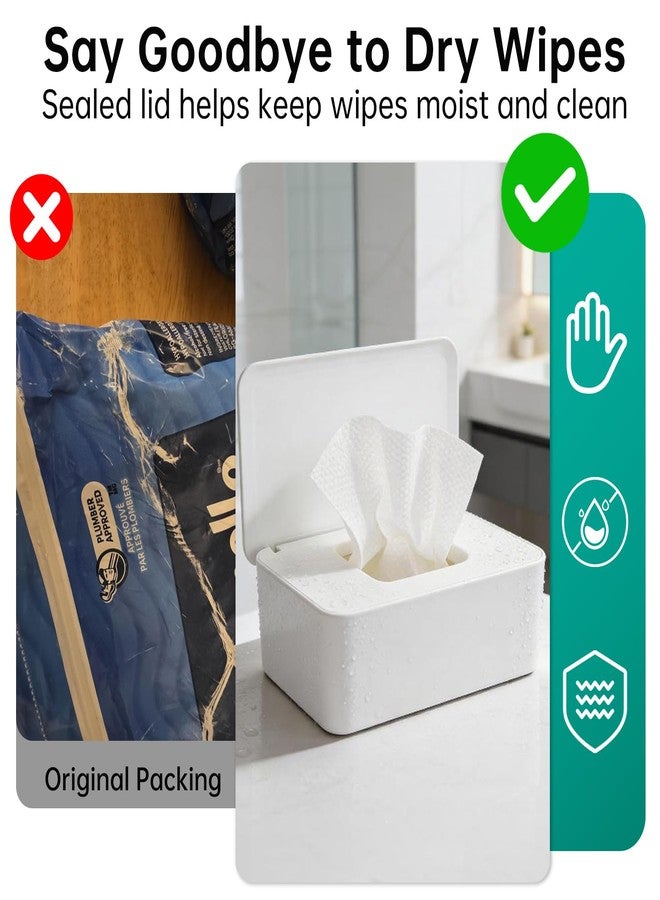 Piszvbej 2 Pack Wipes Dispenser Compatible with Cottonelle Refill Pack, Flushable Wet Wipes Container, Wipe Holder with Lid to Keep Wipes Fresh, Refillable Wipe Case, Dust-Proof & Non-Slip - Image 4