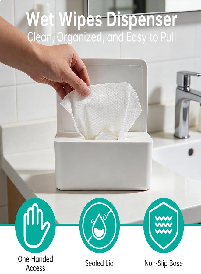 Piszvbej 2 Pack Wipes Dispenser Compatible with Cottonelle Refill Pack, Flushable Wet Wipes Container, Wipe Holder with Lid to Keep Wipes Fresh, Refillable Wipe Case, Dust-Proof & Non-Slip - Image 2