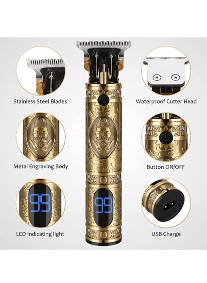 ELTRAZONE Professional Mens Hair Trimmers, Cordless Rechargeable Beard Trimmer T-Blade Hair Clippers for Men, 0mm Zero Gapped Baldhead Shaver with 3 Combs - Image 3