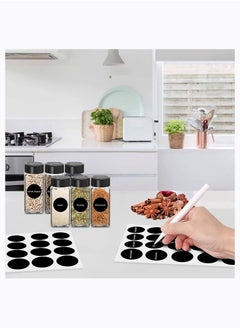 Arabest Spice Jars with Labels, 4 oz Glass Spice Jars with Lids, Spice Box set with Stickers, Collapsible Funnel, Pens (24 PCS Bamboo Lid) (12 PCS Black Shaker Lid)  - Image 4