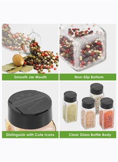 Arabest Spice Jars with Labels, 4 oz Glass Spice Jars with Lids, Spice Box set with Stickers, Collapsible Funnel, Pens (24 PCS Bamboo Lid) (12 PCS Black Shaker Lid)  - Image 3