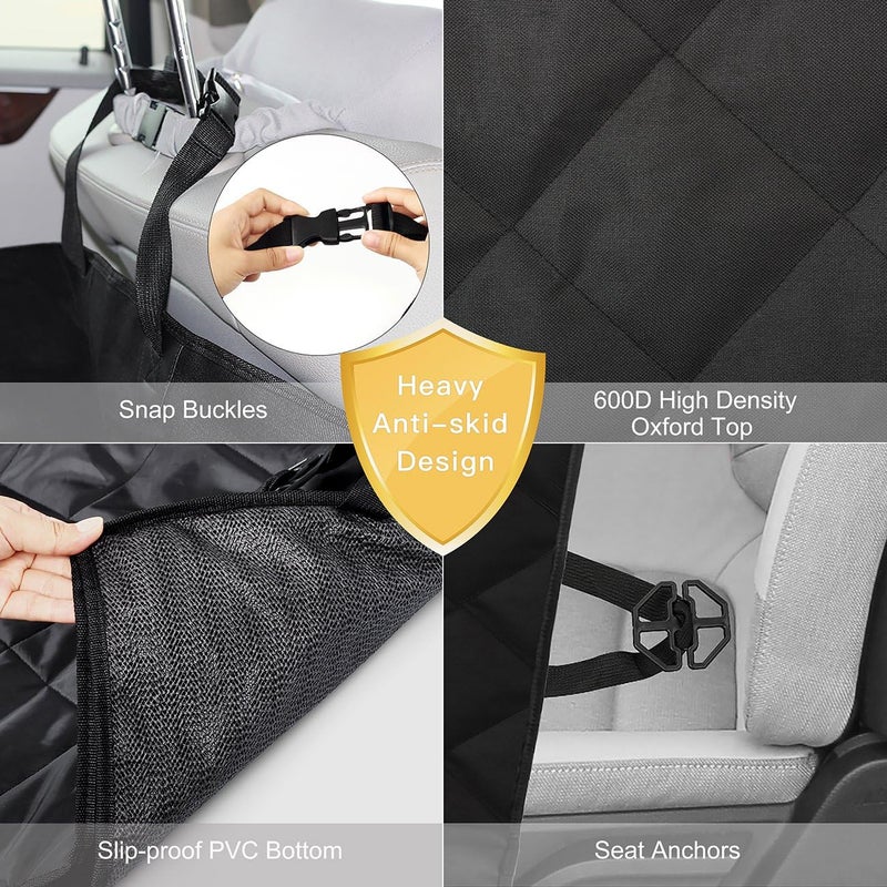 SHINE HAI Dog Car Seat Cover - Waterproof, Scratch Proof, Nonslip Back Seat Cover, Universal Fit - Image 4