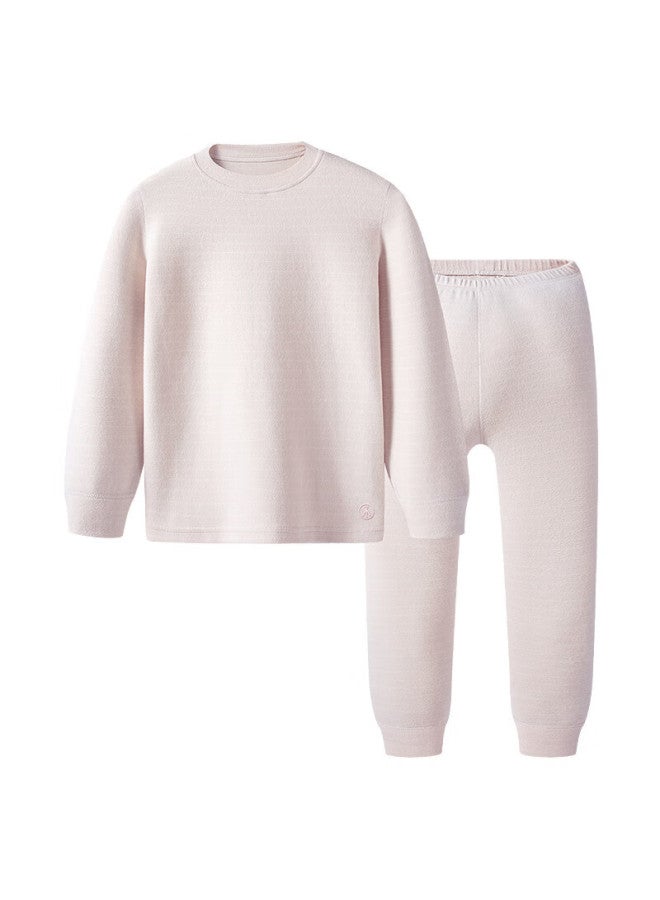 Threegun Kids A-class Soft Cotton Boys Girls High Neck Long Sleeve Long Pants Underwear Set - Image 1