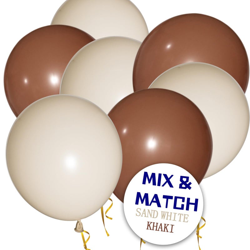 KUULBELA 110pcs Sand White Balloon 12 inch, Sand white Latex Balloons for Birthday Party Baby Shower Wedding(with 2 Ribbons). - Image 5