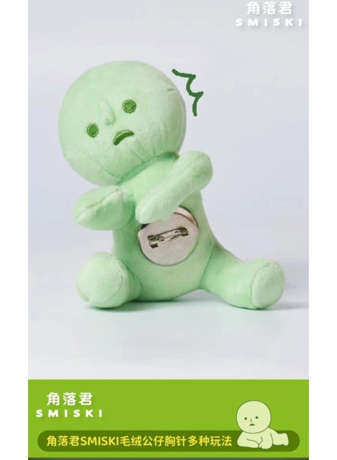 Smiski Plush Badge Brooch Pin - Cute Green Kawaii Character Clothing Accessory Bag Decoration - Image 2
