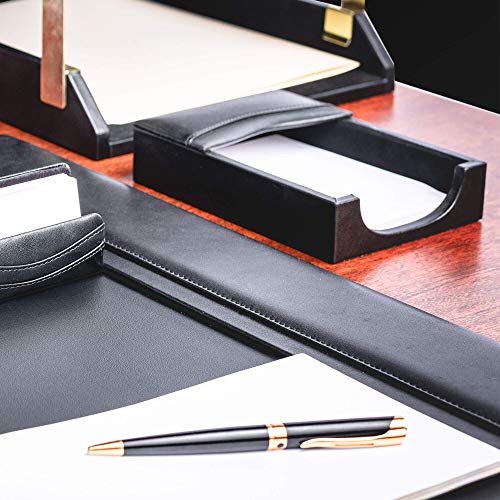 Dacasso Classic Black Leather 4 x 6 Memo Holder - Image 4