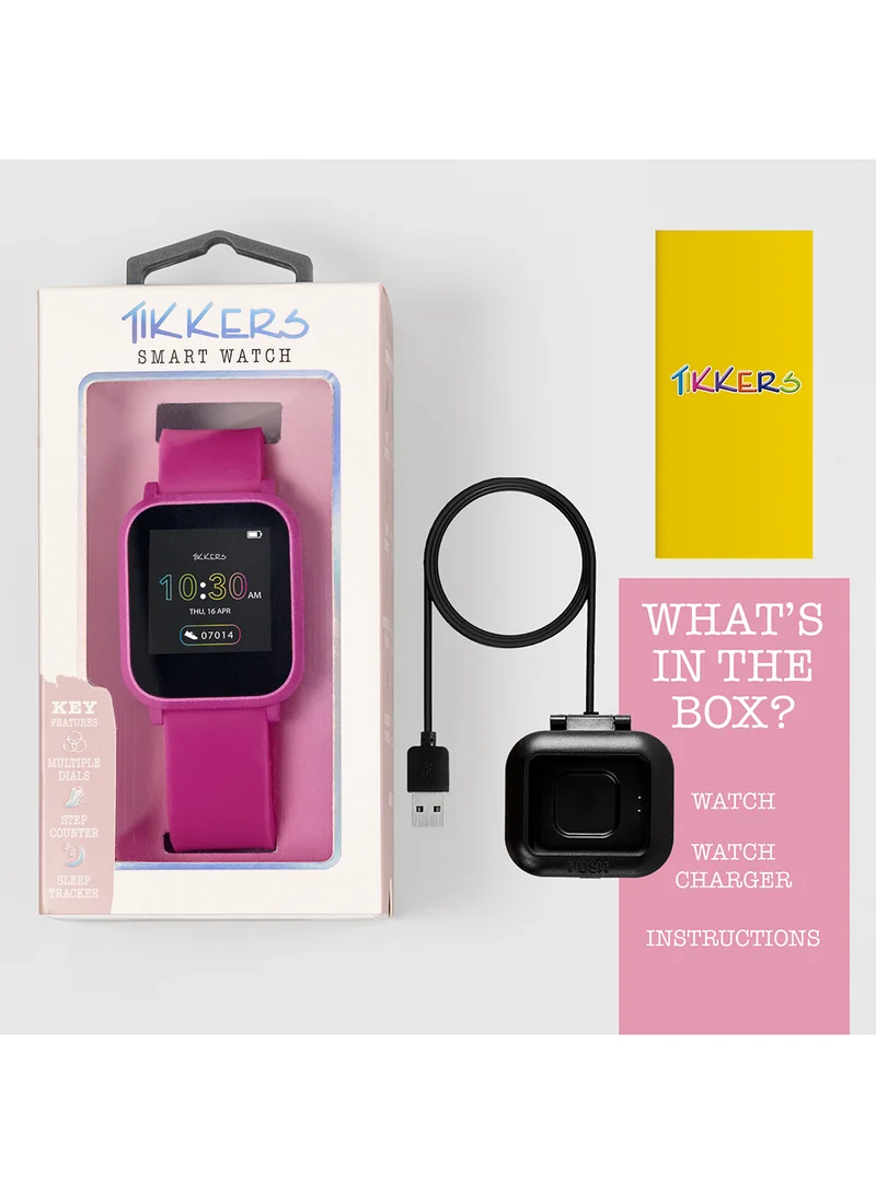 Tikkers Girl's Digital Square Shape Silicone Wrist Watch TKS10-0003 - 36 Mm