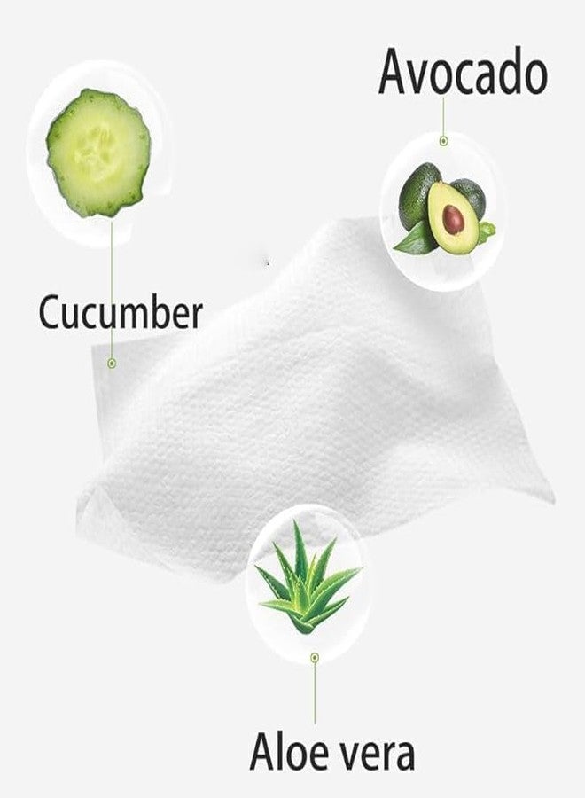 Fixily Daily Cleansing Face Wipes Clean & Glow Makeup Remover Wipe for Face with Aloe Vera, Cucumber & Vitamin E | Avocado Wet Tissue for Face | Hydrating, Refreshing, Soothing (60 pieces) - Image 2