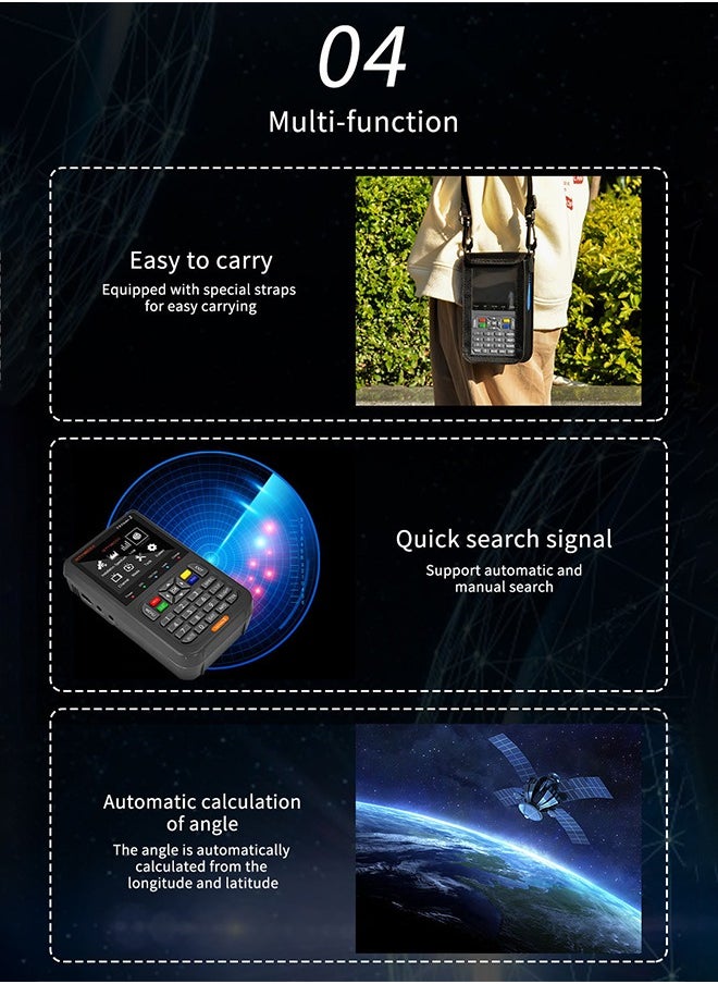 DUNISO Digital Satellite Signal Finder Meter for Adjusting Sat TV Dish with Backpack  - Image 4