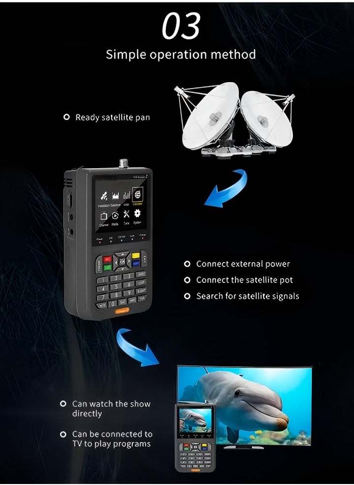 DUNISO Digital Satellite Signal Finder Meter for Adjusting Sat TV Dish with Backpack  - Image 3
