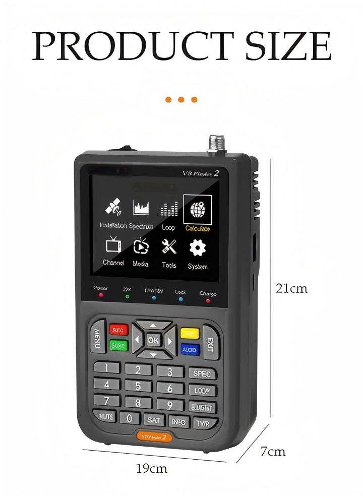 Digital Satellite Signal Finder Meter for Adjusting Sat TV Dish with Backpack