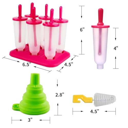 BAKHUK Popsicle Molds 3 Sets Ice Pop Molds Ice Pop Maker with Funnel and Brush, 3 Colors, Reusable Easy Release Ice Pop Maker, Popsicle Mould Frozen Ice Popsicle Maker - Image 2