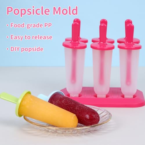 BAKHUK Popsicle Molds 3 Sets Ice Pop Molds Ice Pop Maker with Funnel and Brush, 3 Colors, Reusable Easy Release Ice Pop Maker, Popsicle Mould Frozen Ice Popsicle Maker - Image 3