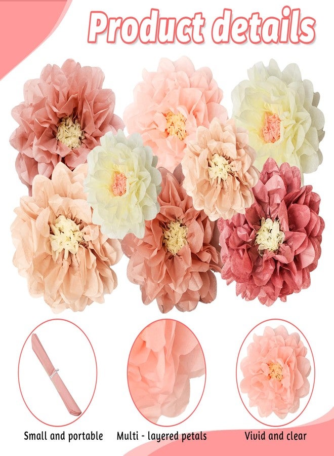 Avxzbef 18 Pcs Large Tissue Paper Flowers Colorful Giant Flowers Decorations for Mexican Party Bridal Shower Birthday Wedding - Image 4