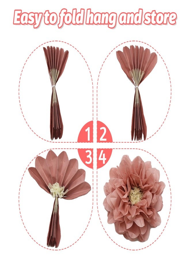 Avxzbef 18 Pcs Large Tissue Paper Flowers Colorful Giant Flowers Decorations for Mexican Party Bridal Shower Birthday Wedding - Image 3