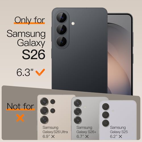 Jetech غطاء JETech فائق النحافة لهاتف Samsung Galaxy S26 من ألياف الأراميد المنسوجة مع إطار TPU متوافق مع MagSafe وخفيف الوزن ومصمم بدقة وحماية عسكرية - أسود - Image 3