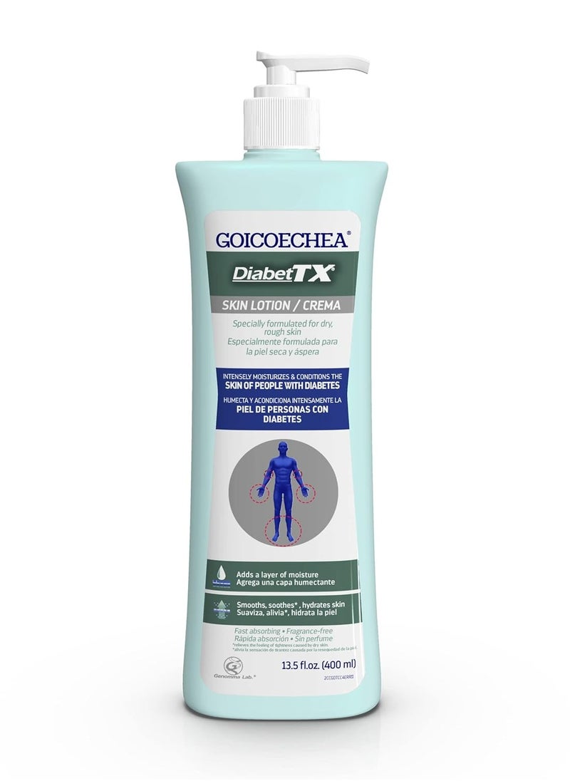 Goicoechea - Goicoechea Diabet TX Body Lotion for Diabetic Dry Skin, Hydrating Diabetic Skin Cream for Women and Men, Diabetic Moisturizer for Hands, Legs, and Body, Extra Dry Skin Relief, 13.5 Oz - Image 1