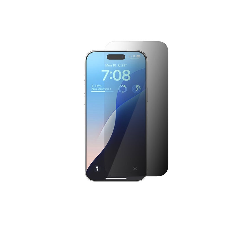 AURORA فيلم زجاج الخصوصية POWER SUPPORT لآيفون 17 برو مع جهاز التطبيق - Image 1