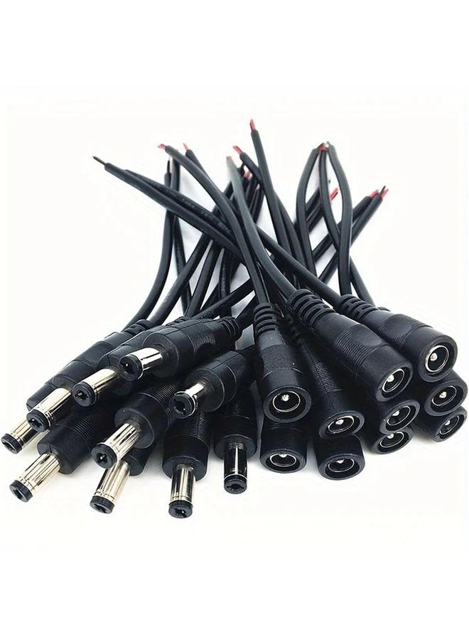 5 أزواج من كابل تمديد قابس طاقة DC ذكر وأنثى بطول 15 سم (5.91 بوصة) لأشرطة الإضاءة LED ومراقبة الكاميرات - Image 1